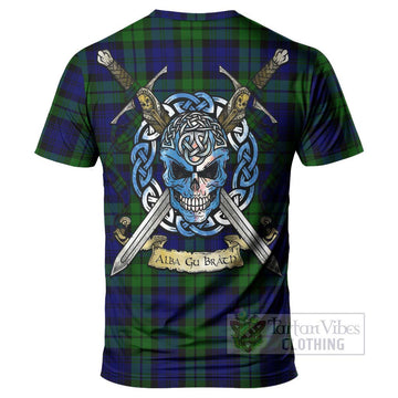 Tartan Vibes Clothing Bannatyne Tartan T-Shirt with Family Crest Celtic Skull Style
