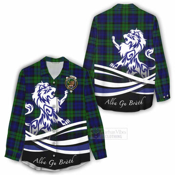 Bannatyne Tartan Women's Casual Shirt with Alba Gu Brath Regal Lion Emblem - Tartan Vibes Clothing