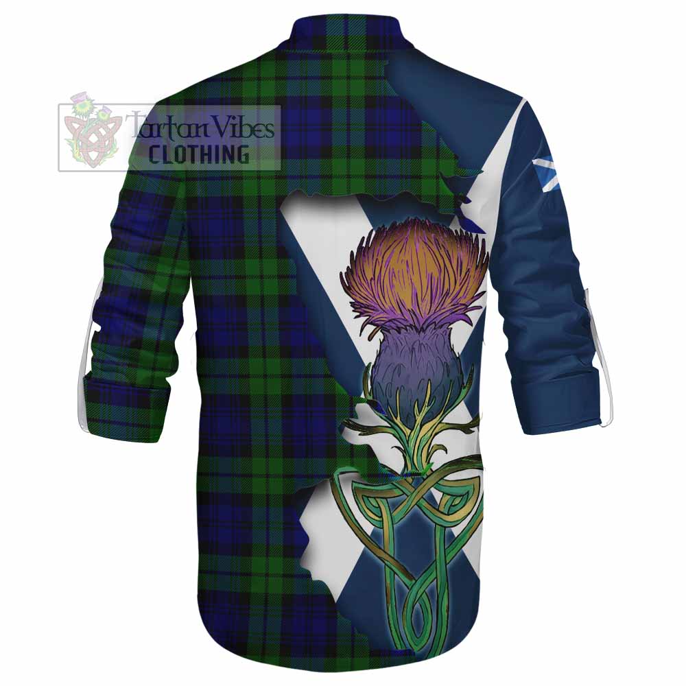 Tartan Vibes Clothing Bannatyne Tartan Family Crest Ghillie Kilt Shirt Scottish Thistle Celtic Inspired