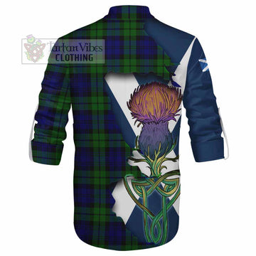 Tartan Vibes Clothing Bannatyne Tartan Family Crest Ghillie Kilt Shirt Scottish Thistle Celtic Inspired