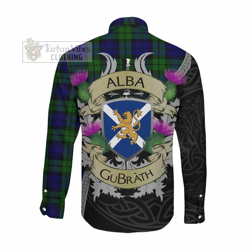 Tartan Vibes Clothing Bannatyne Tartan Family Crest Long Sleeve Button Shirt Lion Rampant Royal Thistle Shield Celtic Inspired