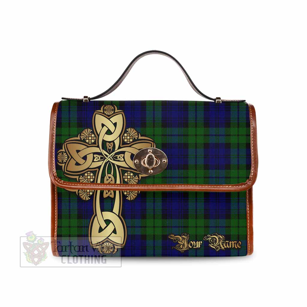 Tartan Vibes Clothing Bannatyne Tartan Waterproof Canvas Bag Golden Thistle Celtic Cross Style