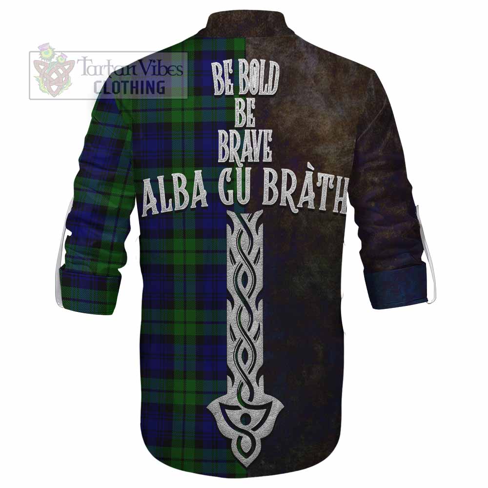Tartan Vibes Clothing Bannatyne Tartan Family Crest Ghillie Kilt Shirt Alba Gu Brath Be Brave Lion Ancient Style