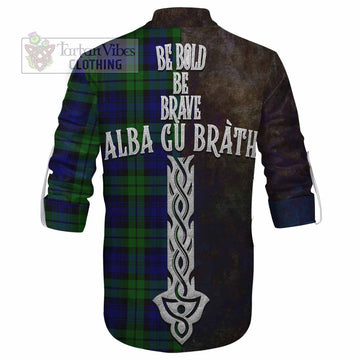 Tartan Vibes Clothing Bannatyne Tartan Family Crest Ghillie Kilt Shirt Alba Gu Brath Be Brave Lion Ancient Style