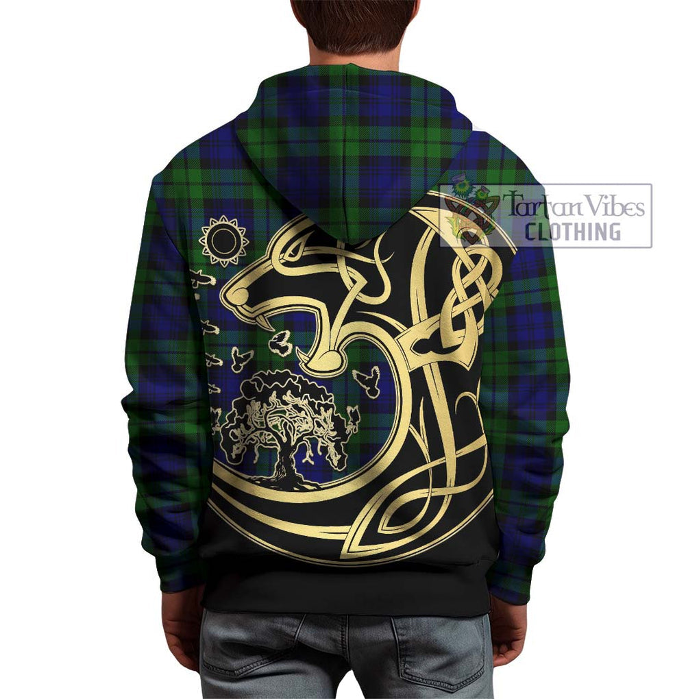 Bannatyne Tartan Hoodie with Family Crest Celtic Wolf Style - Tartan Vibes Clothing