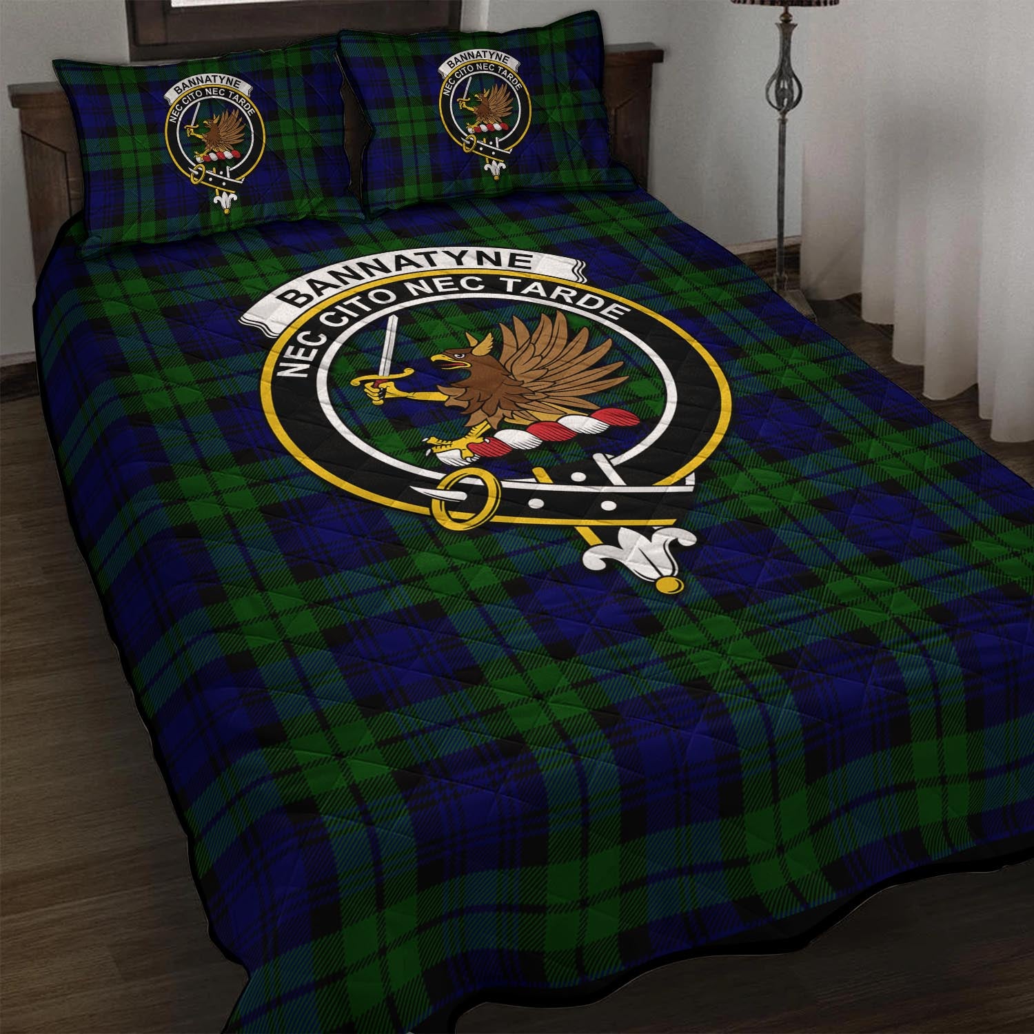 Bannatyne Tartan Quilt Bed Set with Family Crest - Tartan Vibes Clothing