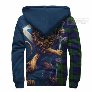 Tartan Vibes Clothing Bannatyne Tartan Family Crest Sherpa Hoodie with Scottish Majestic Lion