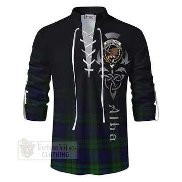 Tartan Vibes Clothing Bannatyne Tartan Ghillie Kilt Shirt Featuring Alba Gu Brath Family Crest Celtic Inspired