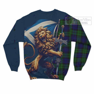Tartan Vibes Clothing Bannatyne Tartan Family Crest Sweatshirt with Scottish Majestic Lion