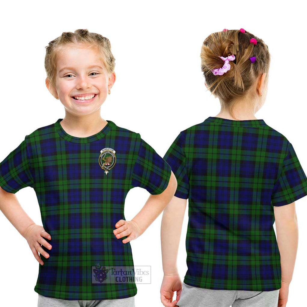 Bannatyne Tartan Kid T-Shirt with Family Crest - Tartanvibesclothing Shop