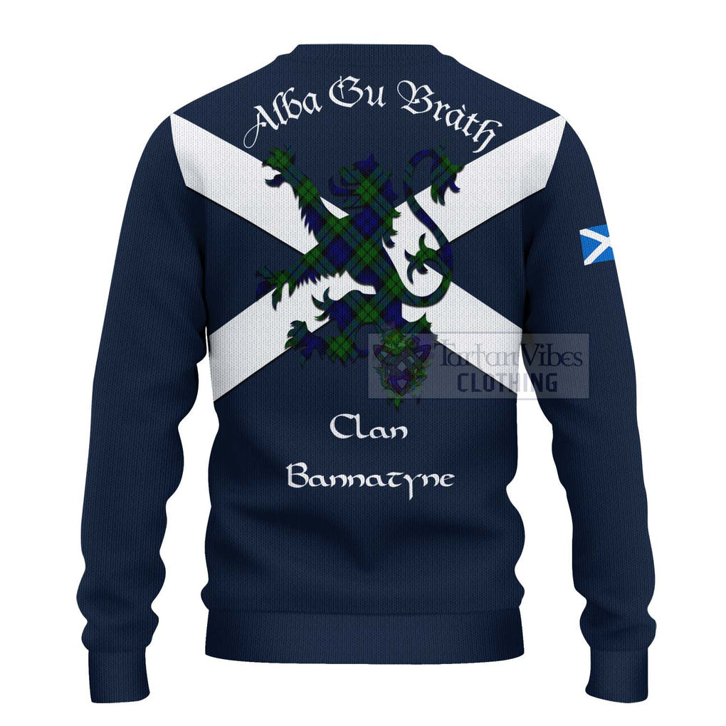 Tartan Vibes Clothing Bannatyne Tartan Lion Rampant Knitted Sweater – Proudly Display Your Heritage with Alba Gu Brath and Clan Name