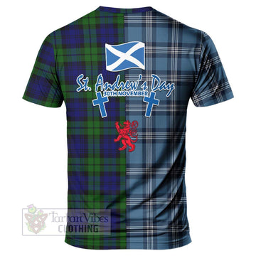 Tartan Vibes Clothing Bannatyne Tartan T-Shirt Happy St. Andrew's Day Half Tartan Style
