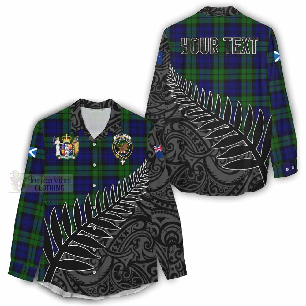 Tartan Vibes Clothing Bannatyne Crest Tartan Women's Casual Shirt with New Zealand Silver Fern Half Style
