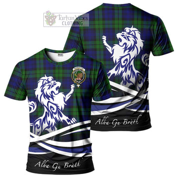 Tartan Vibes Clothing Bannatyne Tartan Cotton T-shirt with Alba Gu Brath Regal Lion Emblem