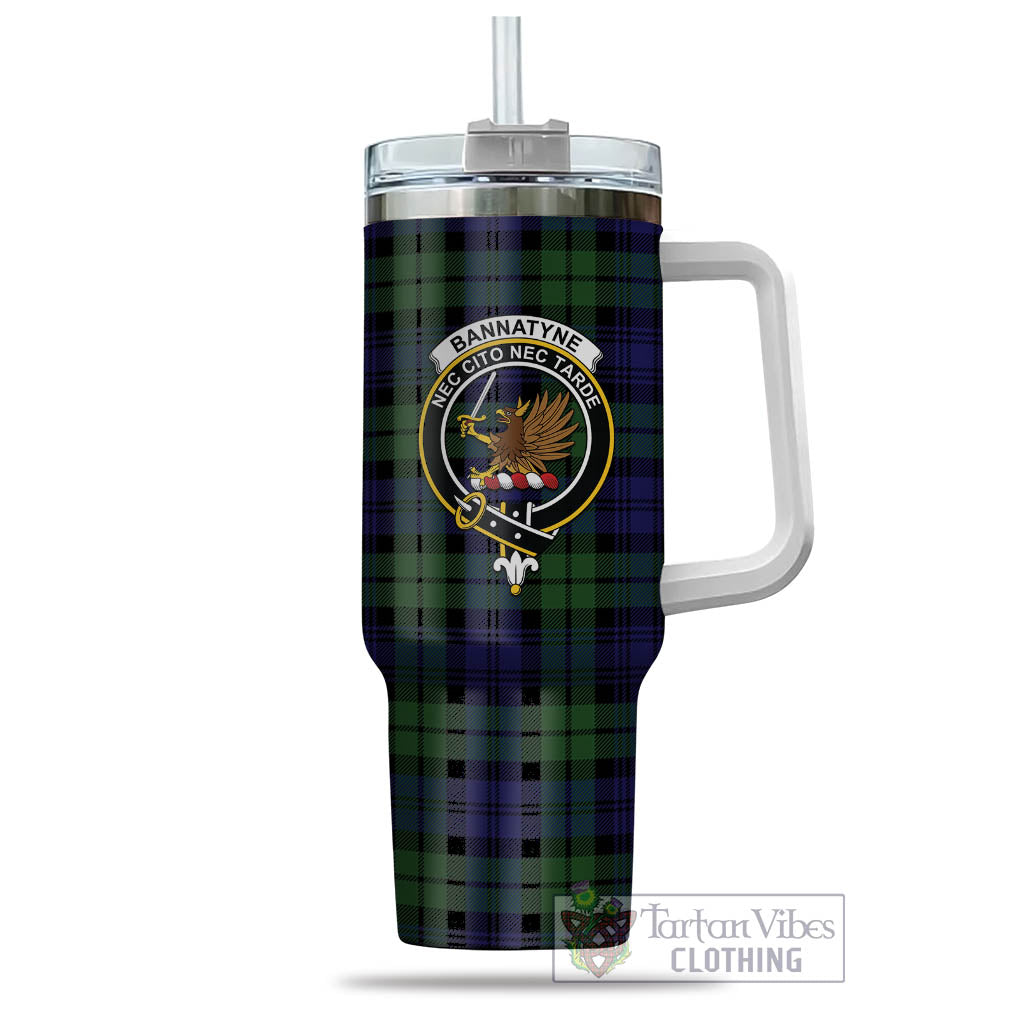 Tartan Vibes Clothing Bannatyne Tartan and Family Crest Tumbler with Handle