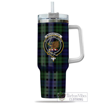Tartan Vibes Clothing Bannatyne Tartan and Family Crest Tumbler with Handle