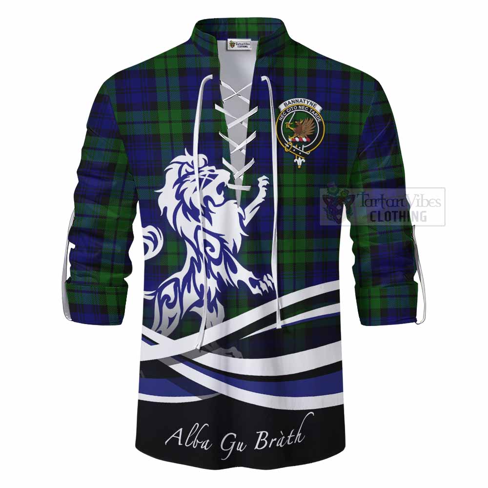 Tartan Vibes Clothing Bannatyne Tartan Ghillie Kilt Shirt with Alba Gu Brath Regal Lion Emblem