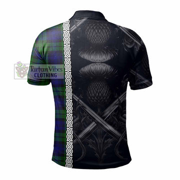 Tartan Vibes Clothing Bannatyne Tartan Polo Shirt with Family Crest Cross Sword Thistle Celtic Vibes