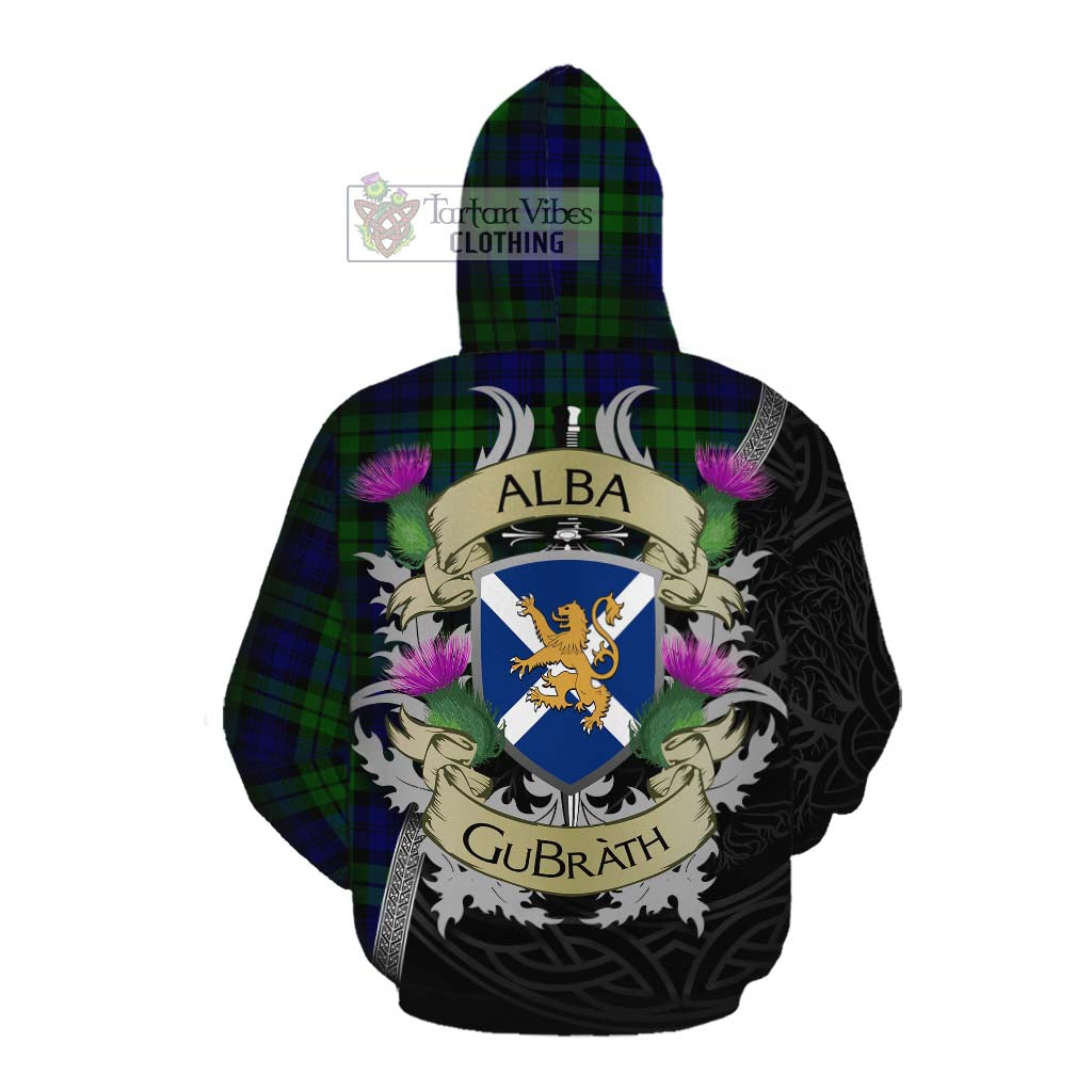 Tartan Vibes Clothing Bannatyne Tartan Family Crest Cotton Hoodie Lion Rampant Royal Thistle Shield Celtic Inspired