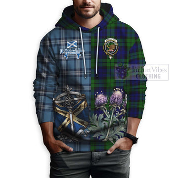 Tartan Vibes Clothing Bannatyne Tartan Hoodie Happy St. Andrew's Day Half Tartan Style