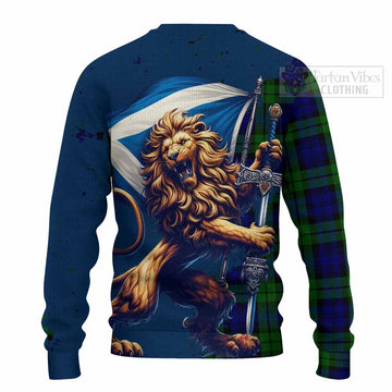 Tartan Vibes Clothing Bannatyne Tartan Family Crest Knitted Sweater with Scottish Majestic Lion
