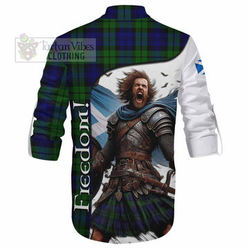 Tartan Vibes Clothing Bannatyne Crest Tartan Ghillie Kilt Shirt Inspired by the Freedom of Scottish Warrior
