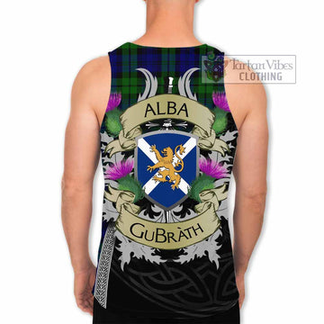 Tartan Vibes Clothing Bannatyne Tartan Family Crest Men's Tank Top Lion Rampant Royal Thistle Shield Celtic Inspired