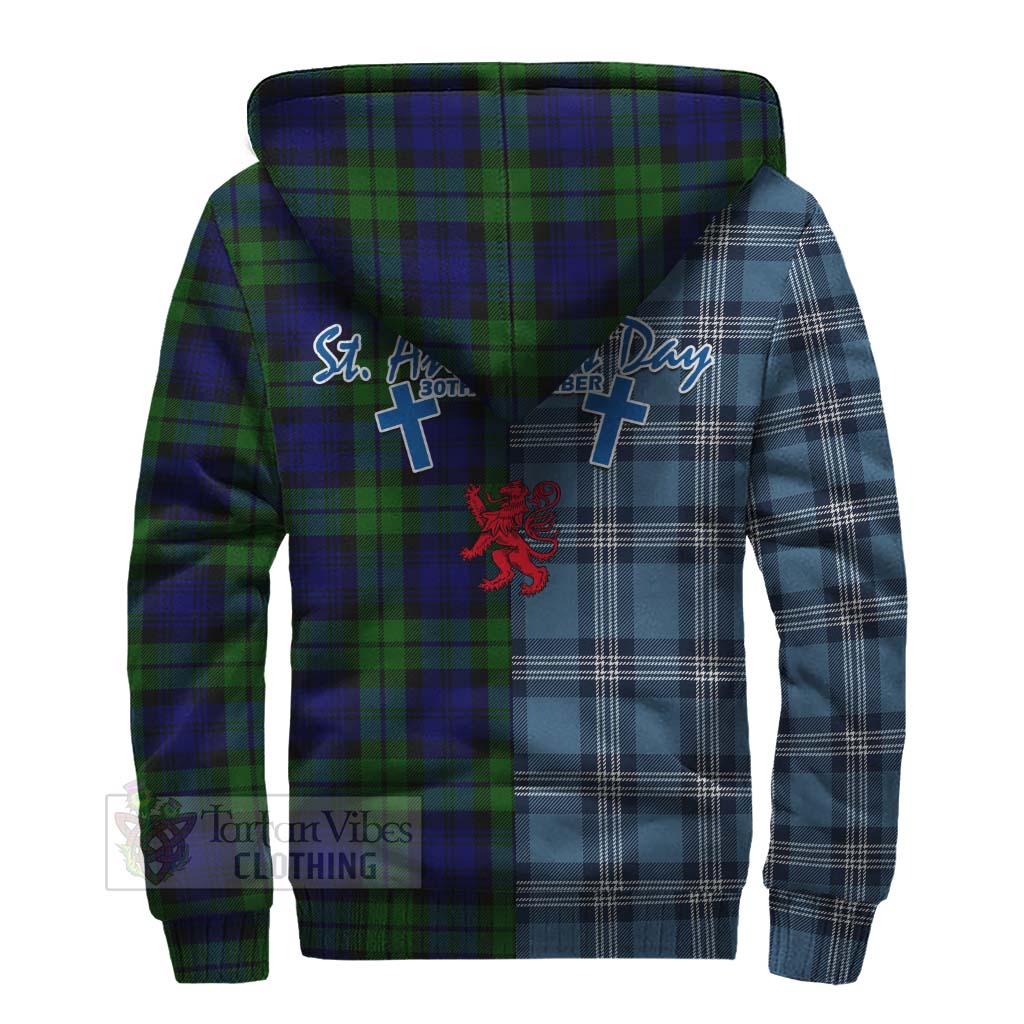 Tartan Vibes Clothing Bannatyne Tartan Sherpa Hoodie Happy St. Andrew's Day Half Tartan Style