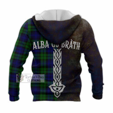 Tartan Vibes Clothing Bannatyne Tartan Family Crest Knitted Hoodie Alba Gu Brath Be Brave Lion Ancient Style