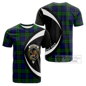 Tartan Vibes Clothing Bannatyne Tartan Cotton T-shirt with Family Crest Circle Style
