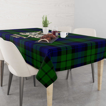 Tartan Vibes Clothing Bannatyne Tartan Tablecloth with Clan Crest and the Golden Sword of Courageous Legacy