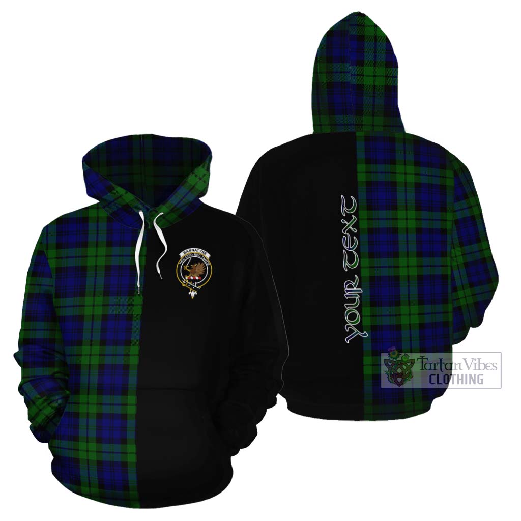 Tartan Vibes Clothing Bannatyne Tartan Cotton Hoodie with Family Crest and Half Of Me Style