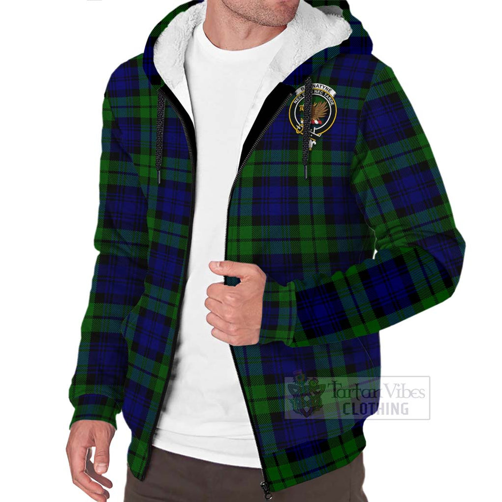 Tartan Vibes Clothing Bannatyne Tartan Sherpa Hoodie with Family Crest Celtic Skull Style