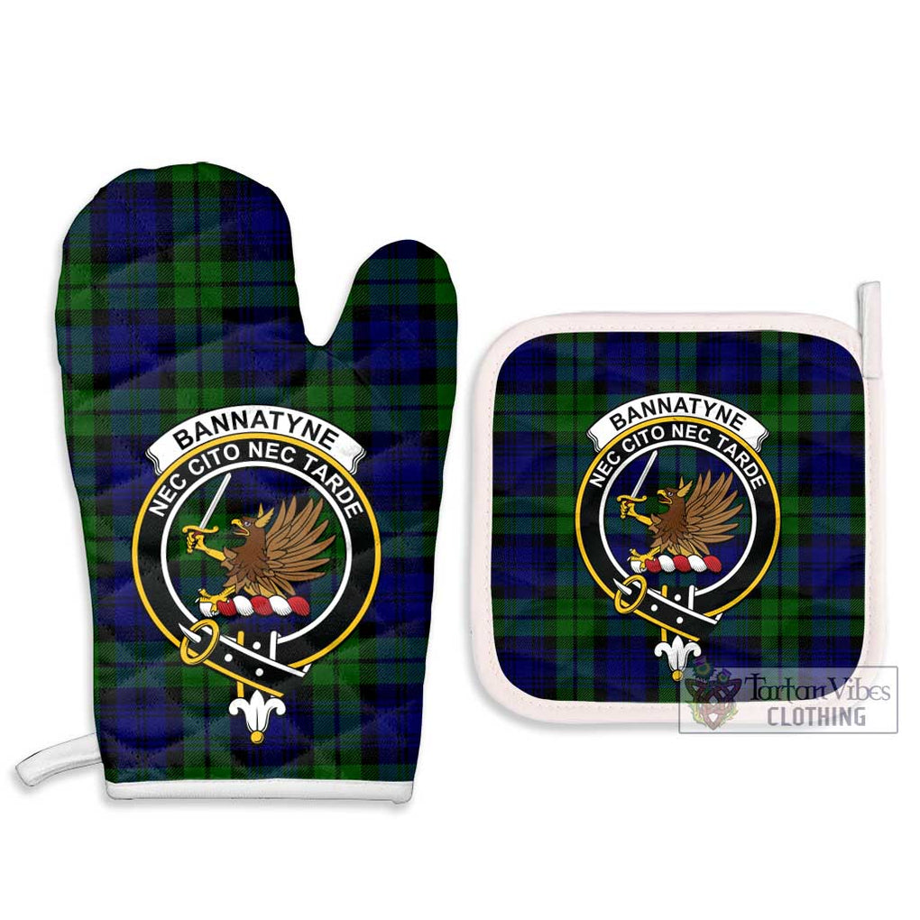 Bannatyne Tartan Combo Oven Mitt & Pot-Holder with Family Crest Combo 1 Oven Mitt & 2 Pot-Holder White - Tartan Vibes Clothing
