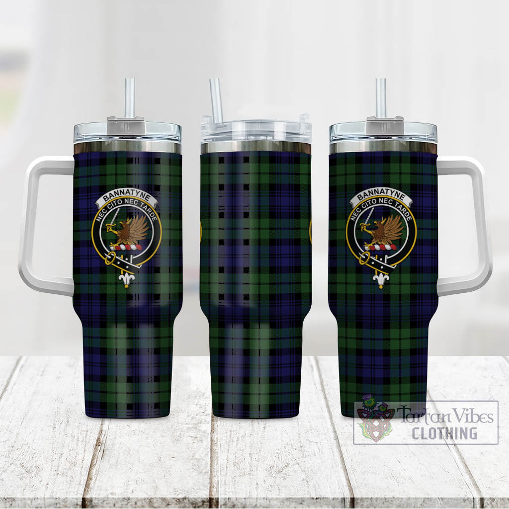 Tartan Vibes Clothing Bannatyne Tartan and Family Crest Tumbler with Handle