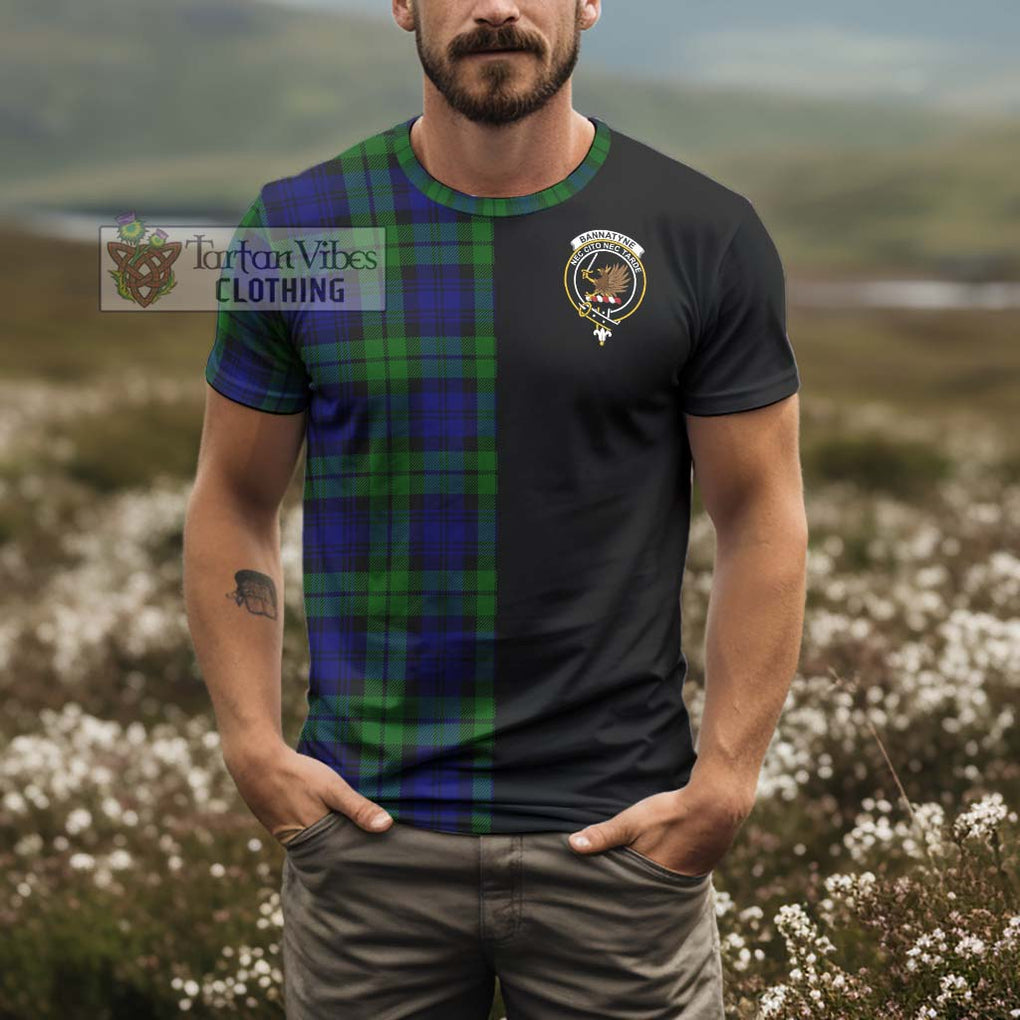 Bannatyne Tartan T-Shirt with Family Crest and Half Of Me Style - Tartanvibesclothing Shop