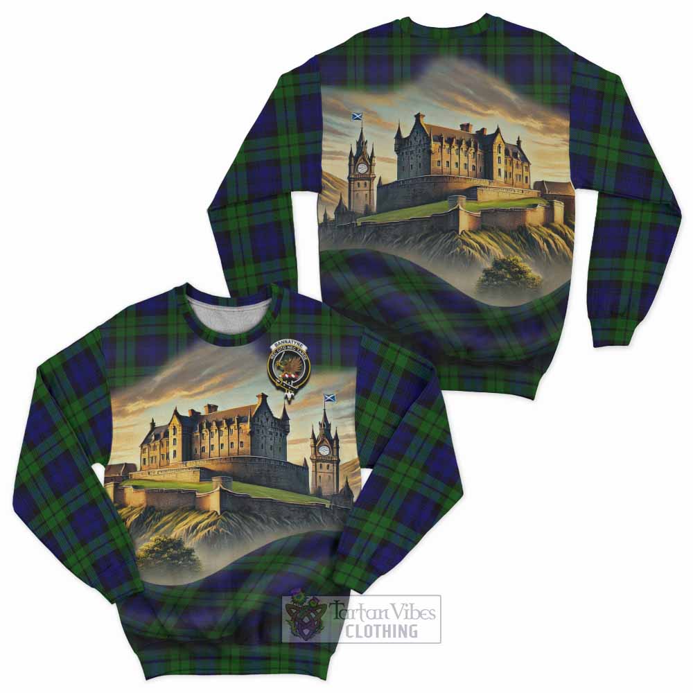 Tartan Vibes Clothing Bannatyne Tartan Family Crest Sweatshirt with Scottish Ancient Castle Style
