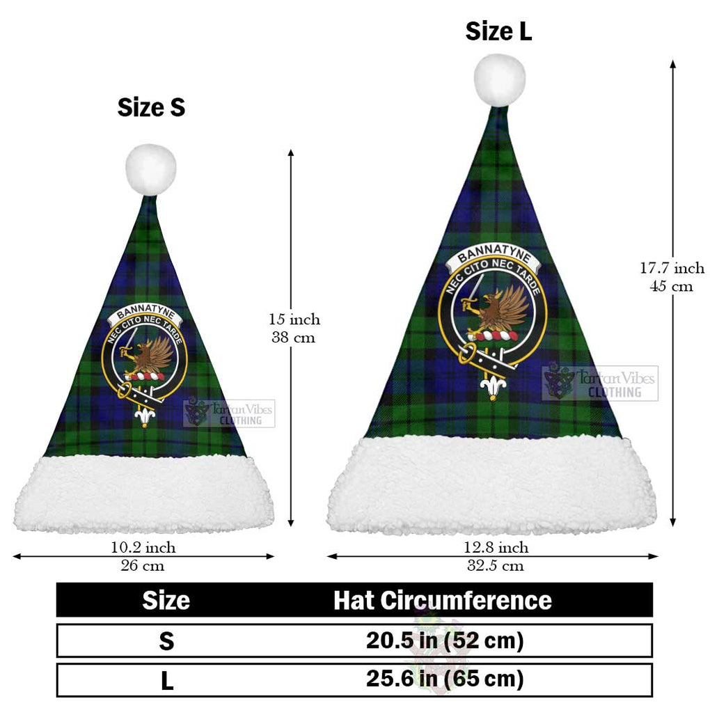 Tartan Vibes Clothing Bannatyne Tartan Christmas Santa Hats with Family Crest