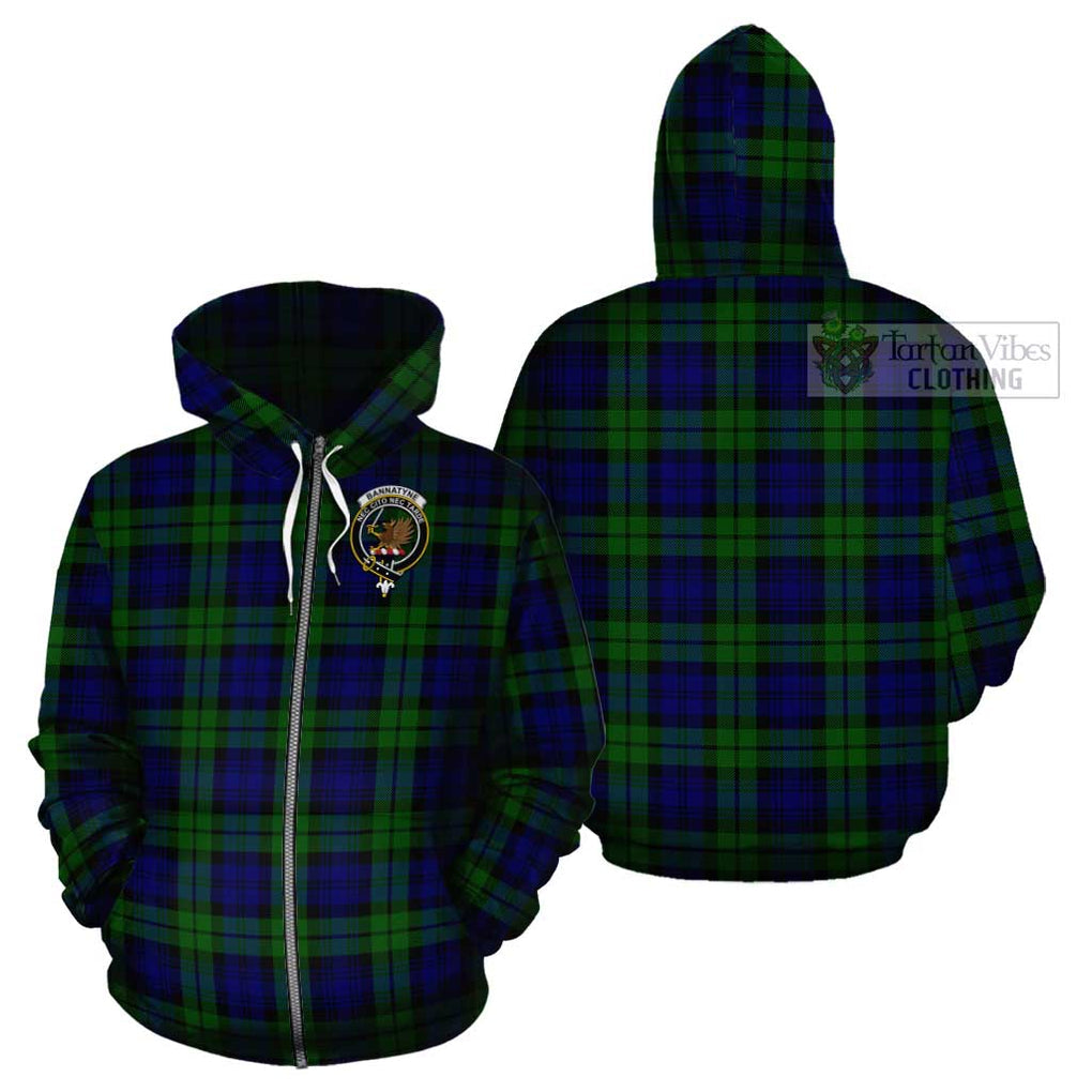Bannatyne Tartan Cotton Hoodie with Family Crest Zip Hoodie - Tartan Vibes Clothing