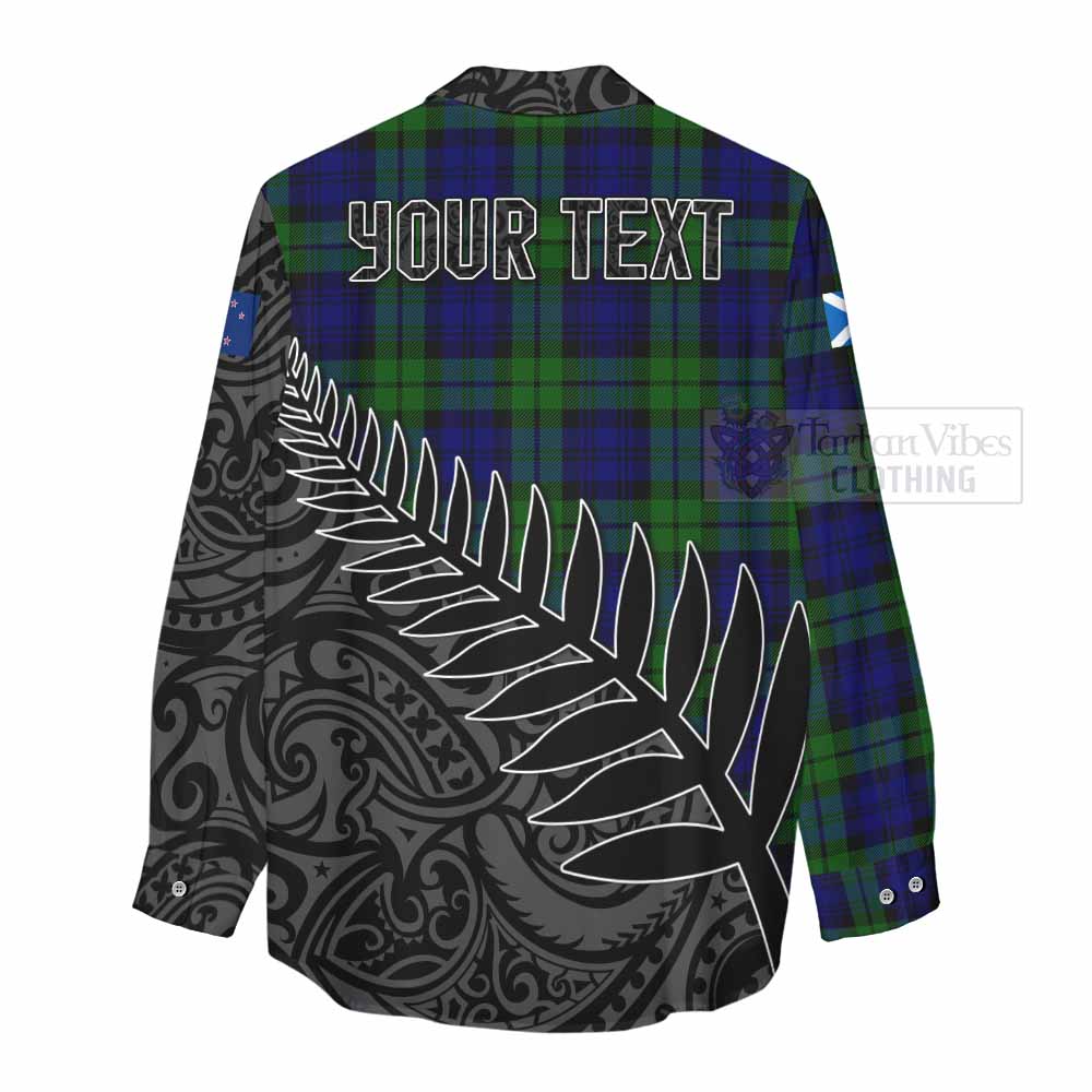 Tartan Vibes Clothing Bannatyne Crest Tartan Women's Casual Shirt with New Zealand Silver Fern Half Style
