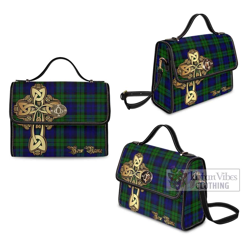 Tartan Vibes Clothing Bannatyne Tartan Waterproof Canvas Bag Golden Thistle Celtic Cross Style
