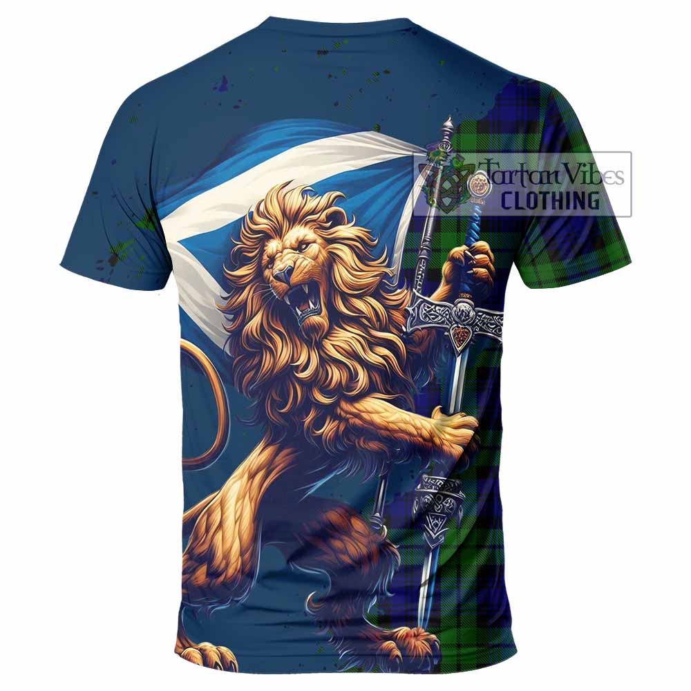 Tartan Vibes Clothing Bannatyne Tartan Family Crest T-Shirt with Scottish Majestic Lion