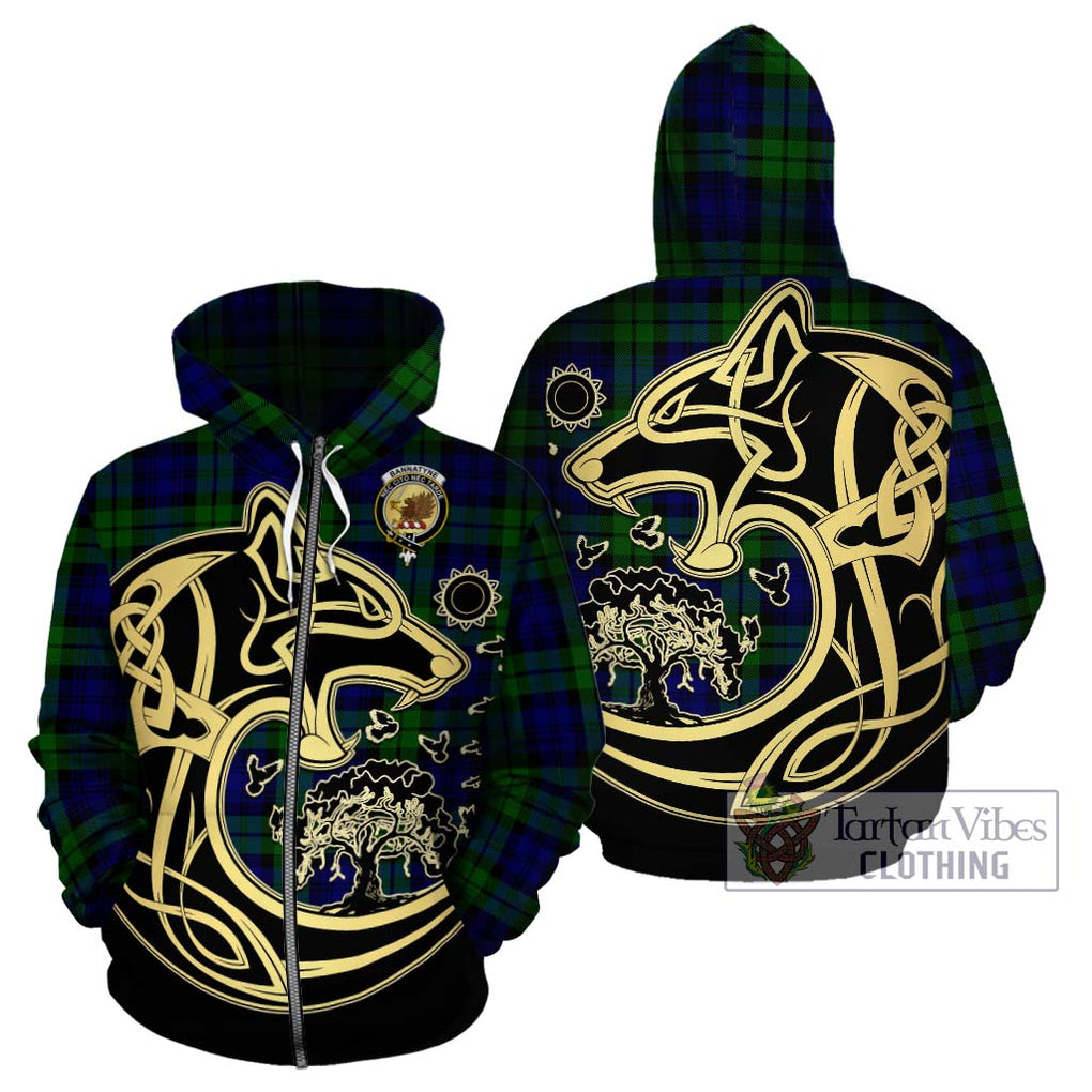 Bannatyne Tartan Hoodie with Family Crest Celtic Wolf Style - Tartan Vibes Clothing