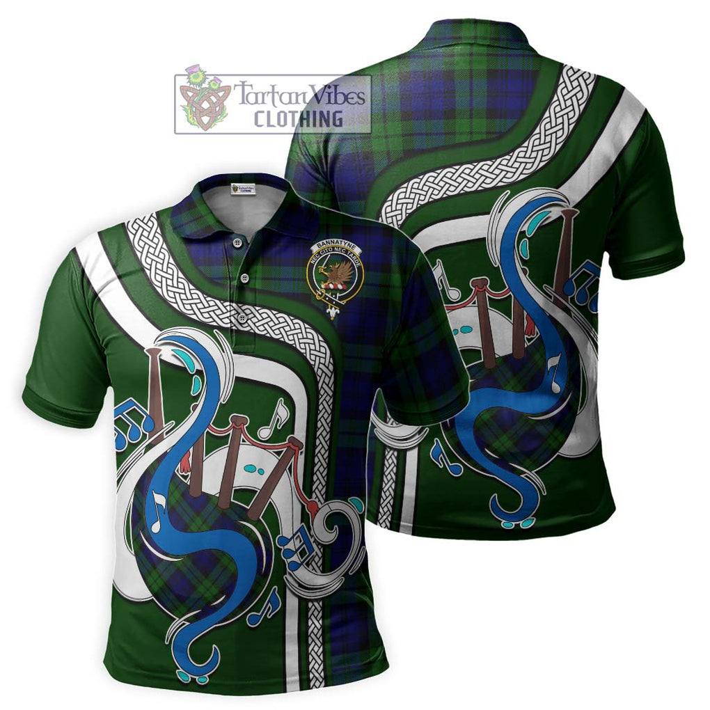 Tartan Vibes Clothing Bannatyne Tartan Polo Shirt with Epic Bagpipe Style