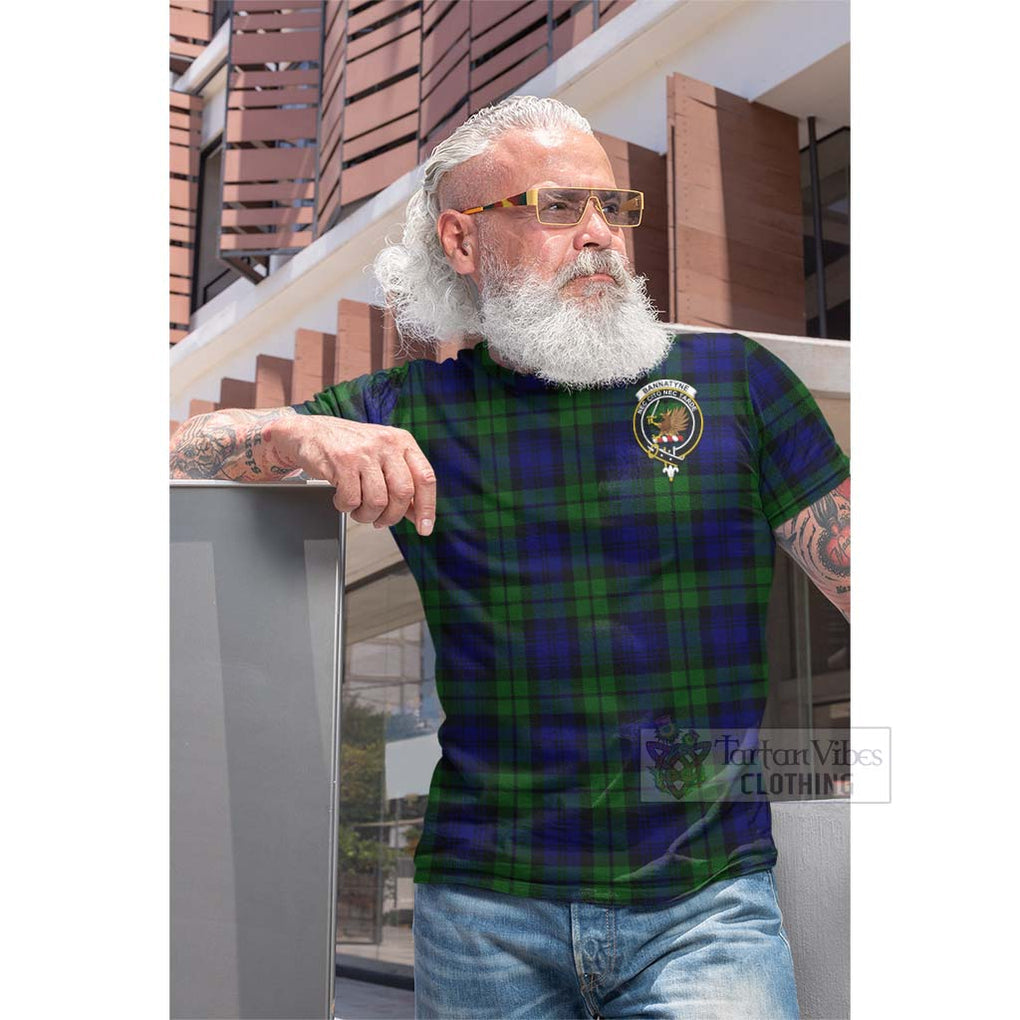Tartan Vibes Clothing Bannatyne Tartan Cotton T-shirt with Family Crest Celtic Skull Style
