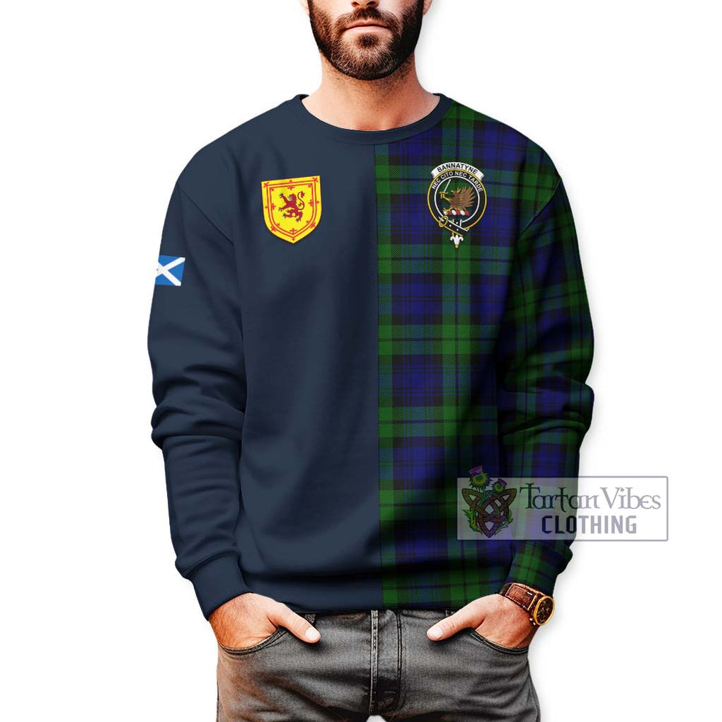Tartan Vibes Clothing Bannatyne Tartan Sweatshirt with Scottish Lion Royal Arm Half Style