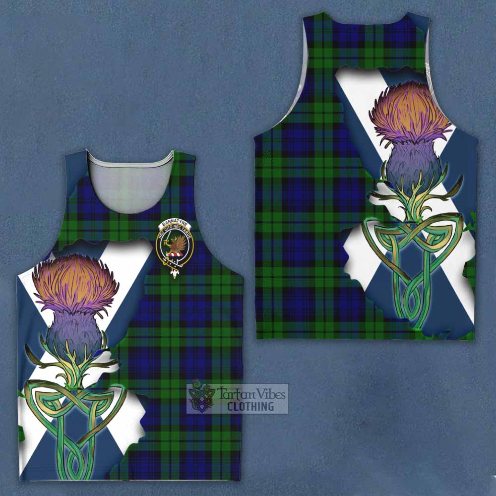 Tartan Vibes Clothing Bannatyne Tartan Family Crest Men's Tank Top Scottish Thistle Celtic Inspired
