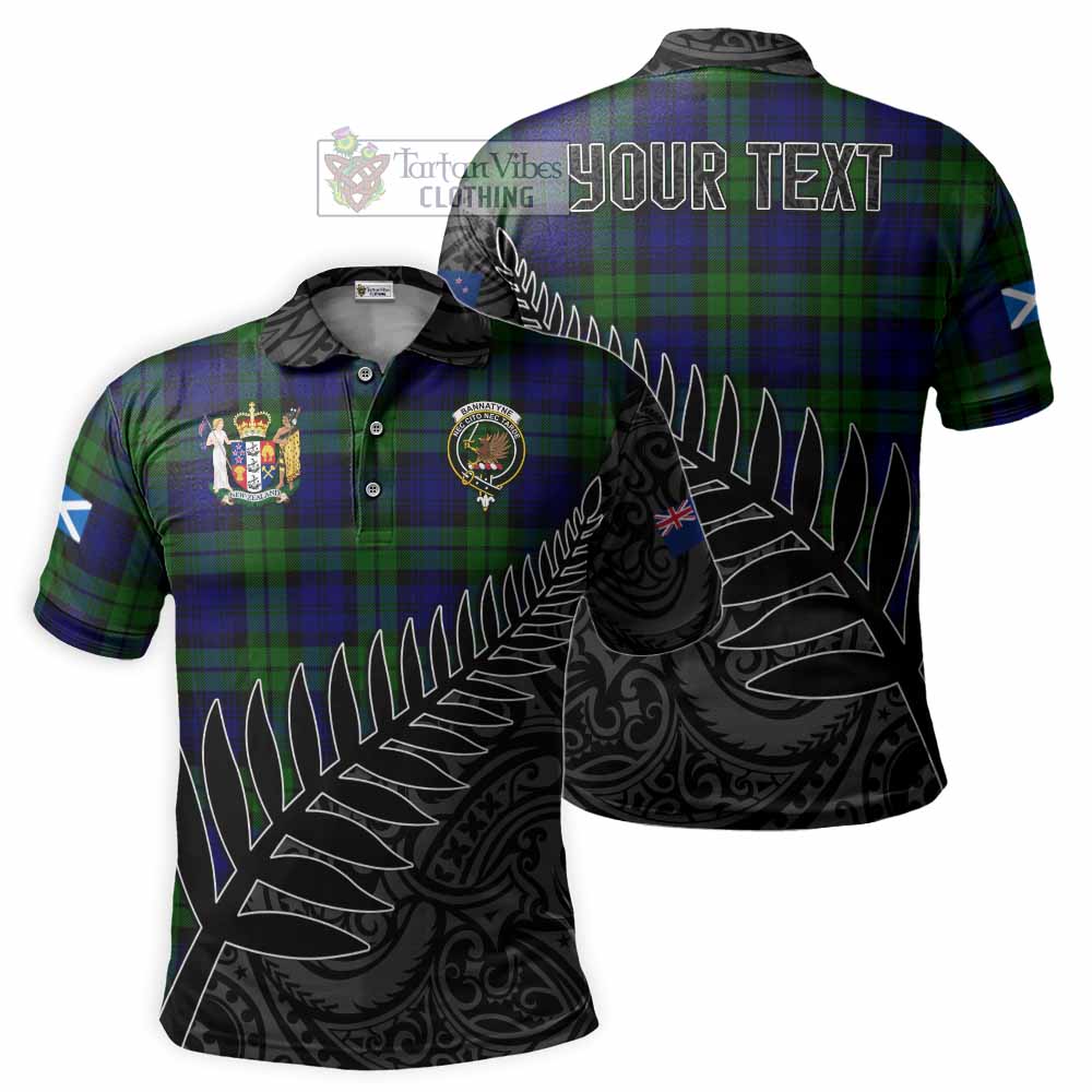 Bannatyne Crest Tartan Polo Shirt with New Zealand Silver Fern Half Style