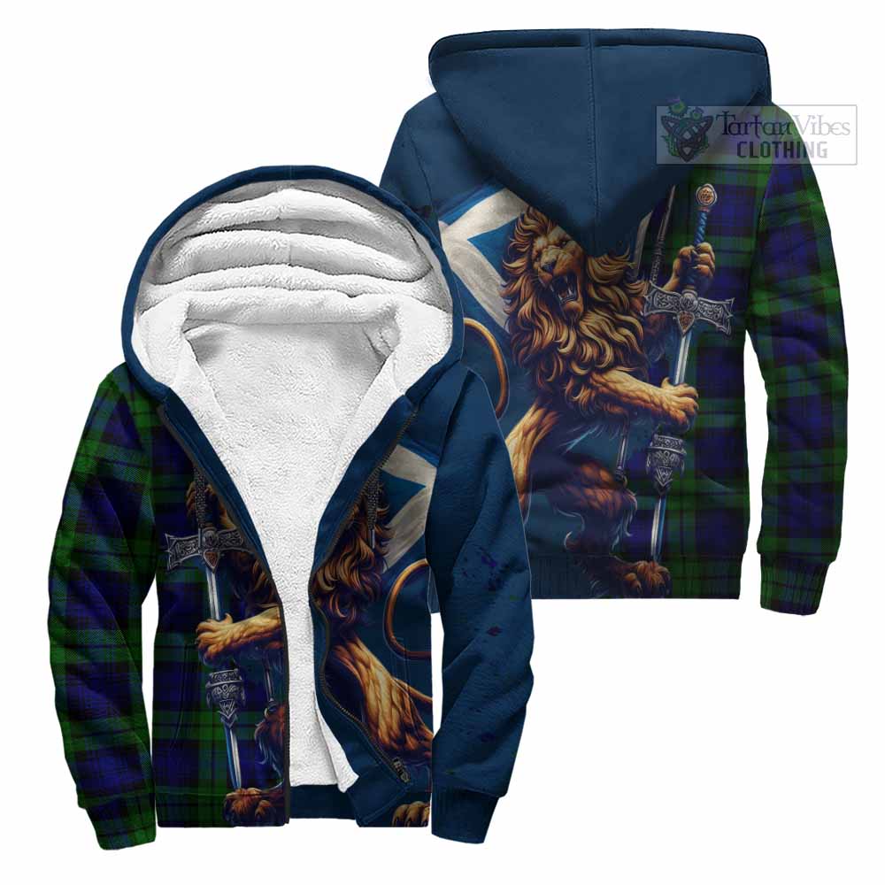 Tartan Vibes Clothing Bannatyne Tartan Family Crest Sherpa Hoodie with Scottish Majestic Lion