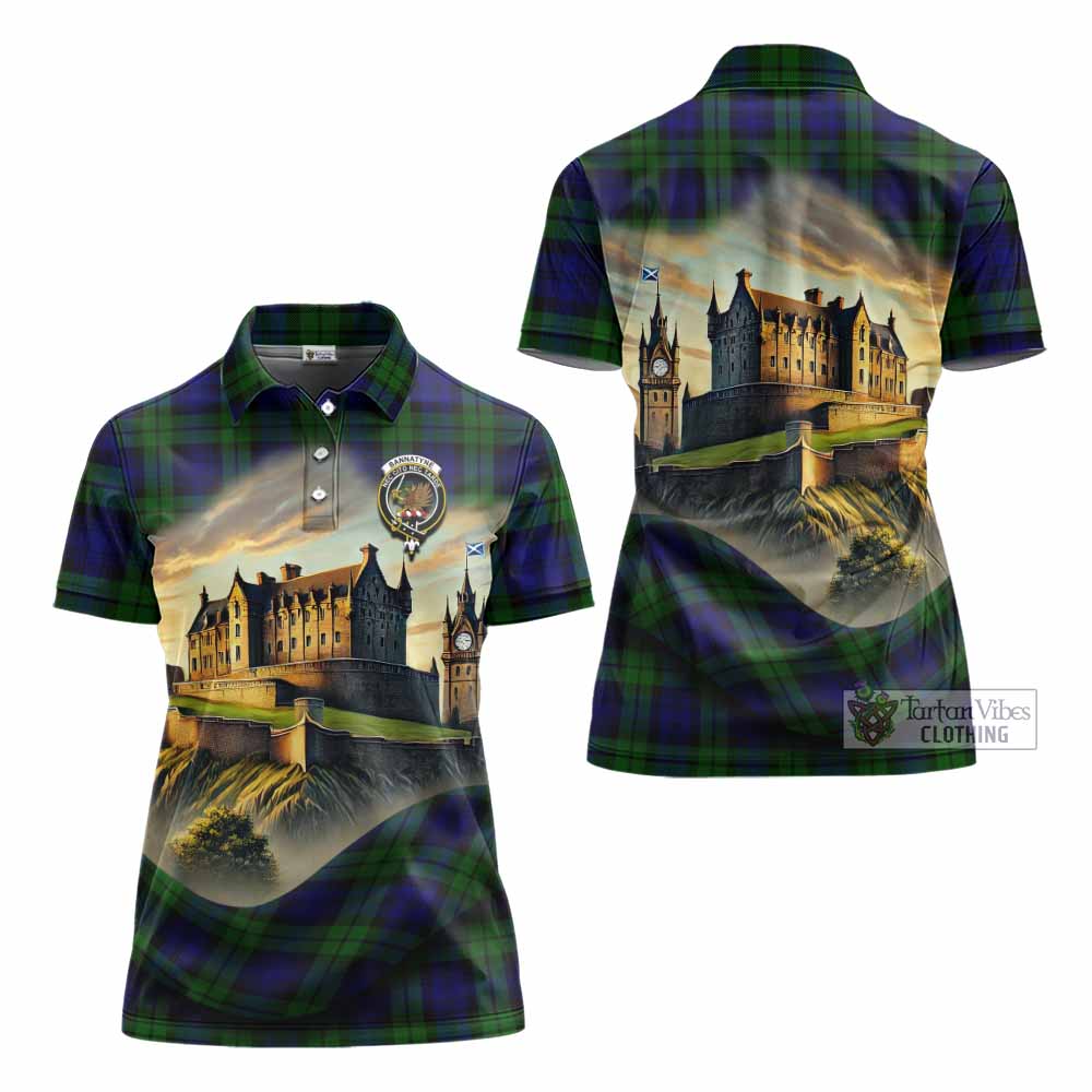 Tartan Vibes Clothing Bannatyne Tartan Family Crest Women's Polo Shirt with Scottish Ancient Castle Stype